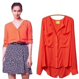 Maeve Clara coral blouse sz 4